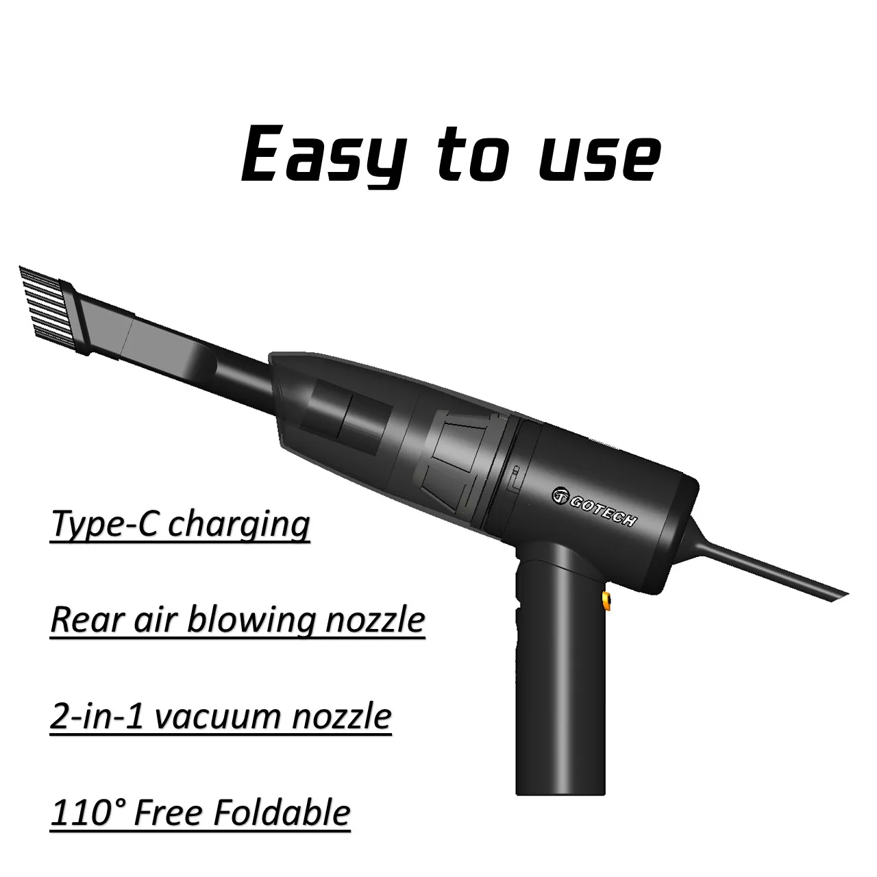 2 In 1 Smart Portable High Pressure 8000Pa Strong Power High Power Motor 120W Cordless Rechargeable Two Gears Car Vacuum Cleaner