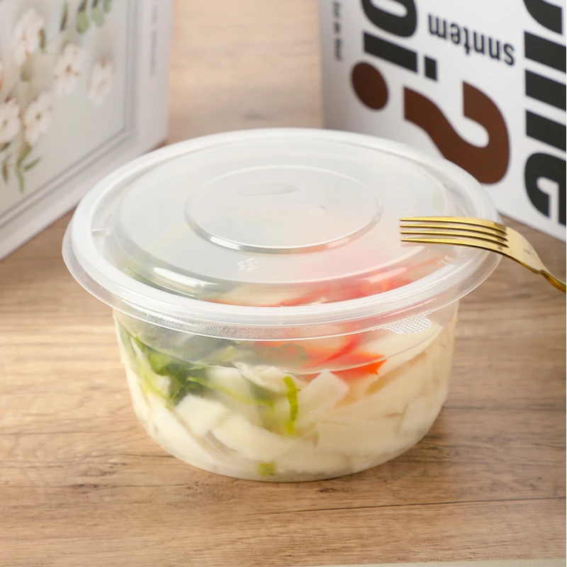 Reusability Options Leak Proof Sauce Soup Containers Home Restaurant Food Safe Plastic Round  Bowls with Lid