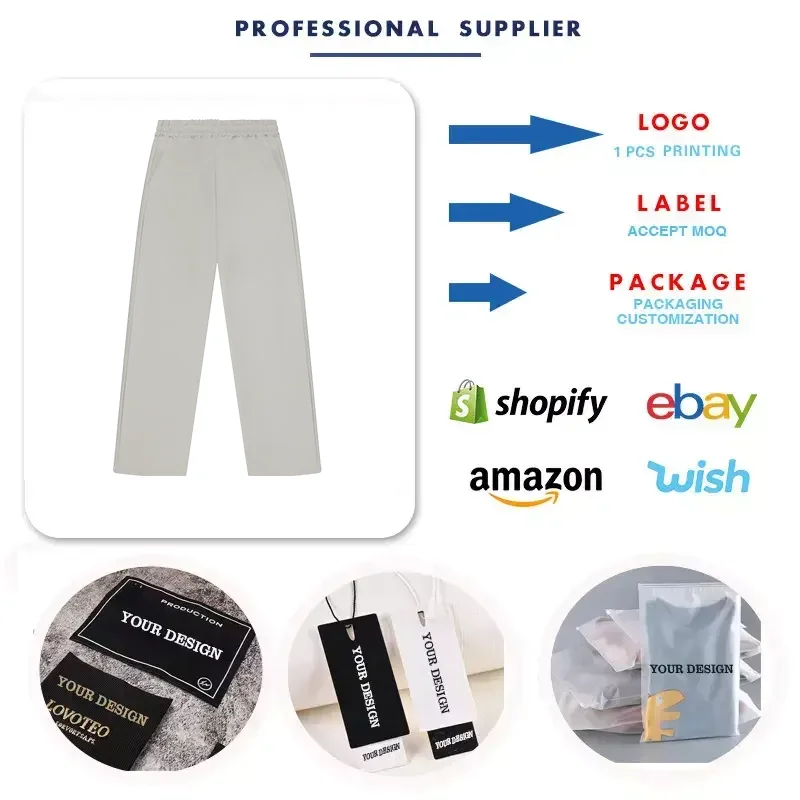 luxury french terry custom straight leg sweatpants cotton heavy weight fleece wide leg oversized baggy sweatpants