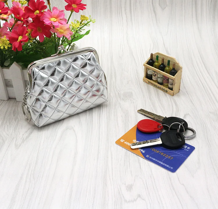 Wholesale PU Lingge Mini Coin Purse Ladies Buckle Coin Coin Purse