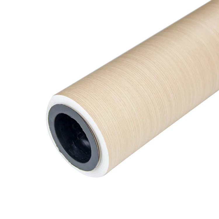 Wood Texture Self-Adhesive Wall Paper Roll Factory decorative plywood pvc film vacuum press for furniture