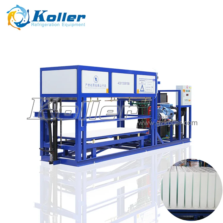 Koller 2 tons/Day DK20 Direct Cooling Aluminium Plate Block Ice Machine, with PLC Automatic Control system