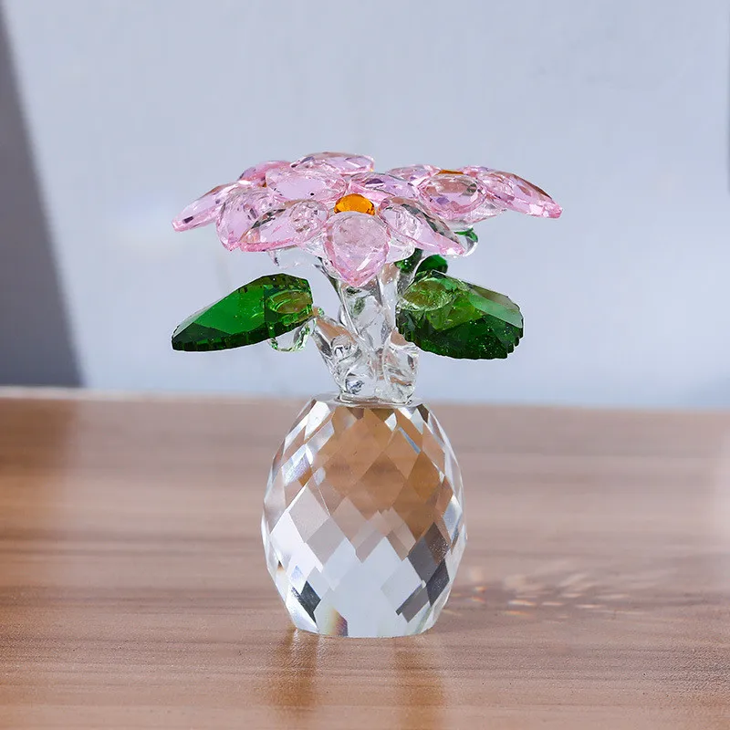 2024 Creative Gift Christmas Flower decoration Small vase Living room decoration modern home decor K9 crystal new product ideas