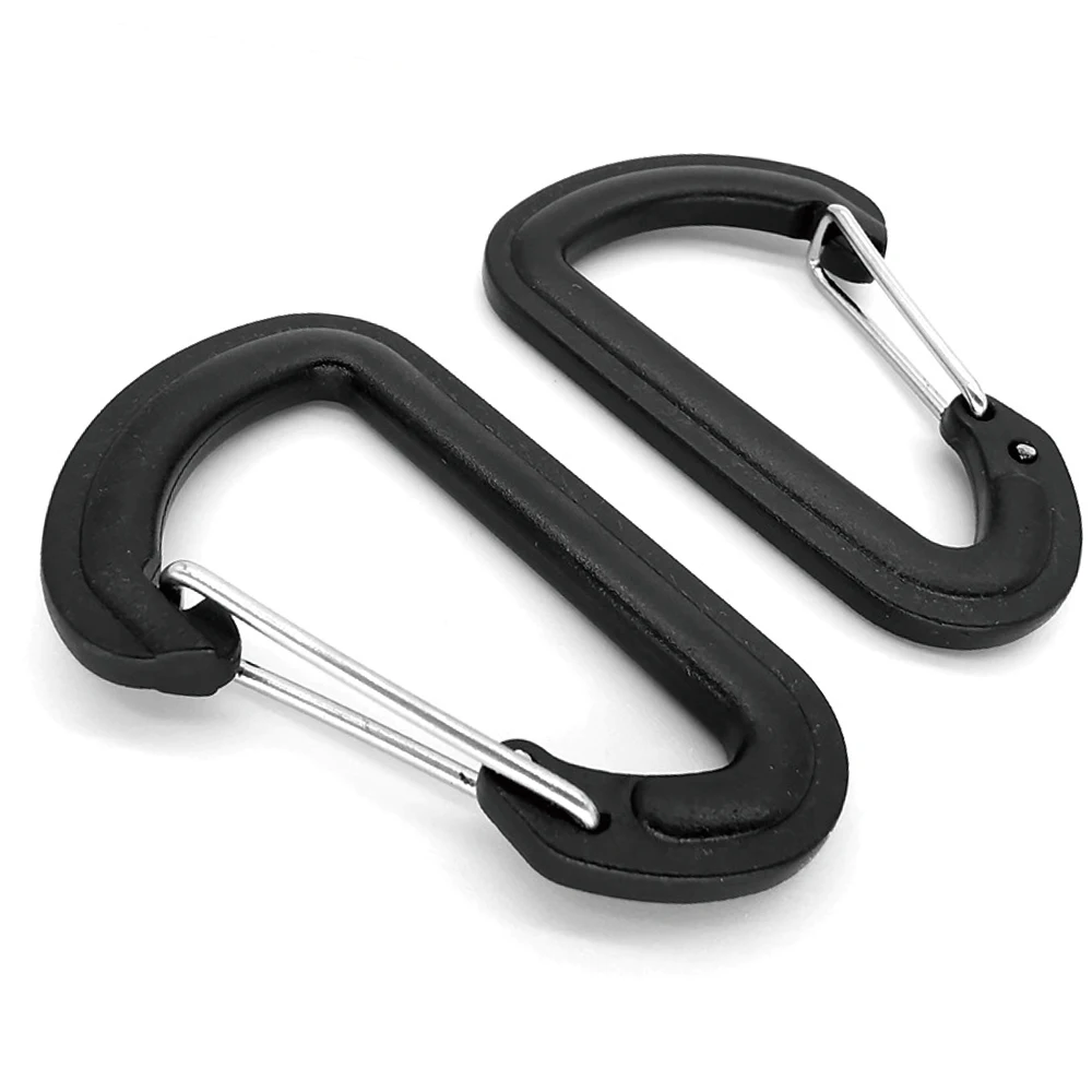 D Shape Plastic Carabiner D-Ring Key Chain Spring Hook Molle Clasp Buckle Climbing Outdoor Tool Hook Buckles