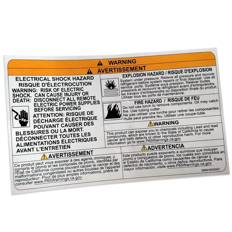 Фольга серебряной бумаги собственной личности слипчивая обозначает ярлыки предупреждающие для электробезопасности