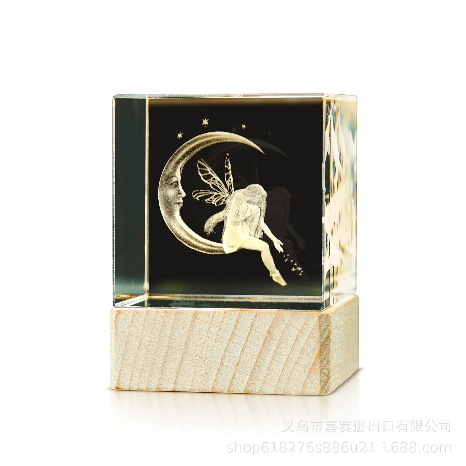 High Quality K9 Transparent Crystal Cube Home Decoration LED Light Multi-coloured Crystal Cube