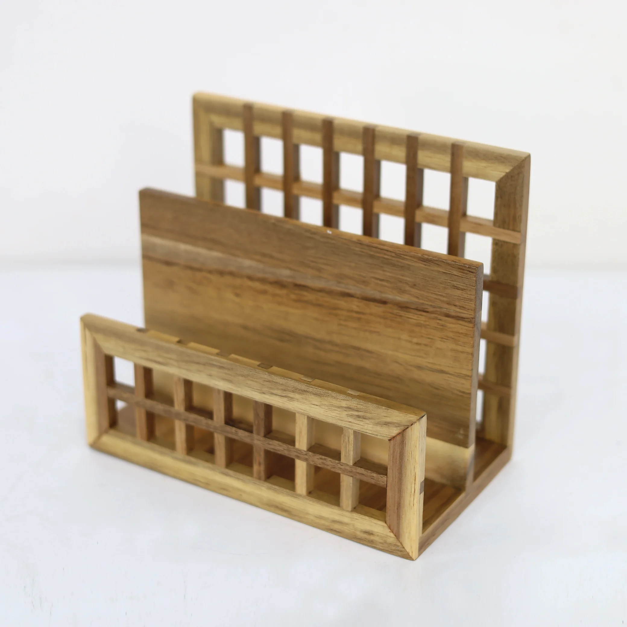 Home Office Desk Letter Organizer | Desktop Envelopes Paper Magazine Documents Book Holder | Bamboo Wood File Collator Wholesale