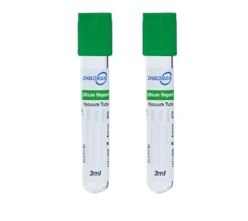 Medical blood collection tube green top sodium heparin tube 13*75mm vacuum lithium heparin tube