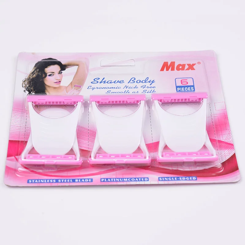 Professional Max brand Single Blade Medical Razor 6pcs Per Pack for lady