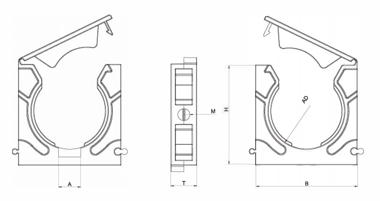 Electrical Wiring Cable Conduit Pipe Plastic Anchor Clamp Holder with Cover