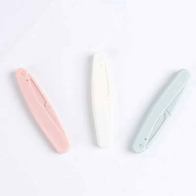 Three-color Foldable Knife Eyebrow Facial Razor Tattoo Blade Plastic Singble Blade Barber Shaving Razor Excellent Plastic