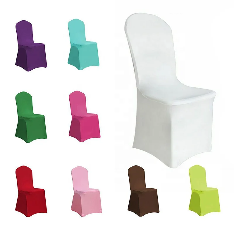 Cheap Stretch Spandex White Black Color Seat Chair Covers Seat White Chair Cover for Wedding Decoration