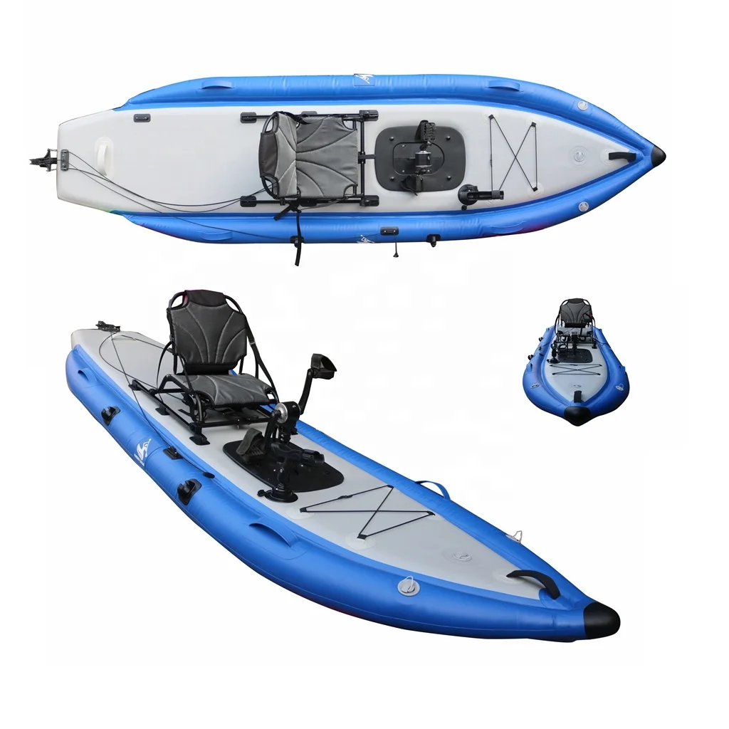 2024 New Design 1 Person 12ft Inflatable Kayak Fishing Kayak Inflatable Boat Factory Price Pvc Custom 3 Years Canoe Paddle 3pcs