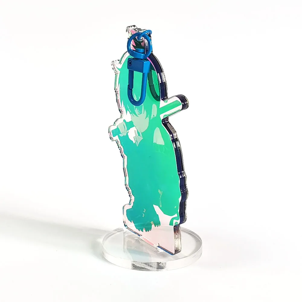 Custom kuien made rainbow hologram acrylic standee epoxy stands charm with clasps