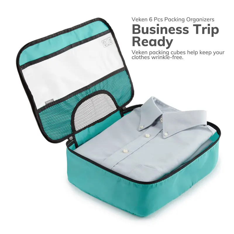 Storage Bag Set Waterproof Travel Luggage Suitcase 6 Pieces Portable Luggage Packing Cubes For Suitcases Carry On