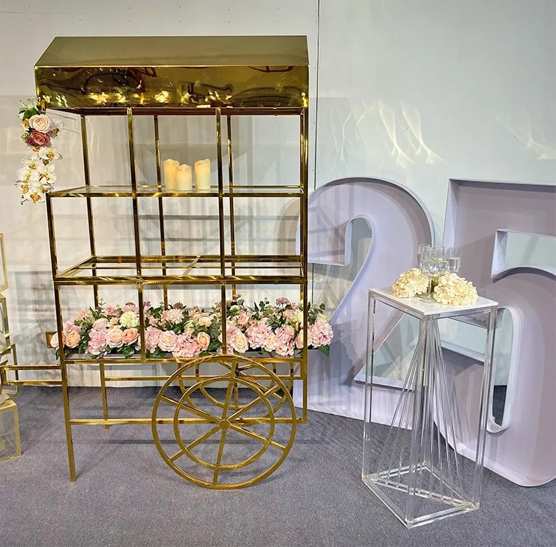 Y-Q065 Wholesale Wedding Flower Arch Stand Backdrop Gold Wedding Arch Metal Square Arch For Wedding Decoration