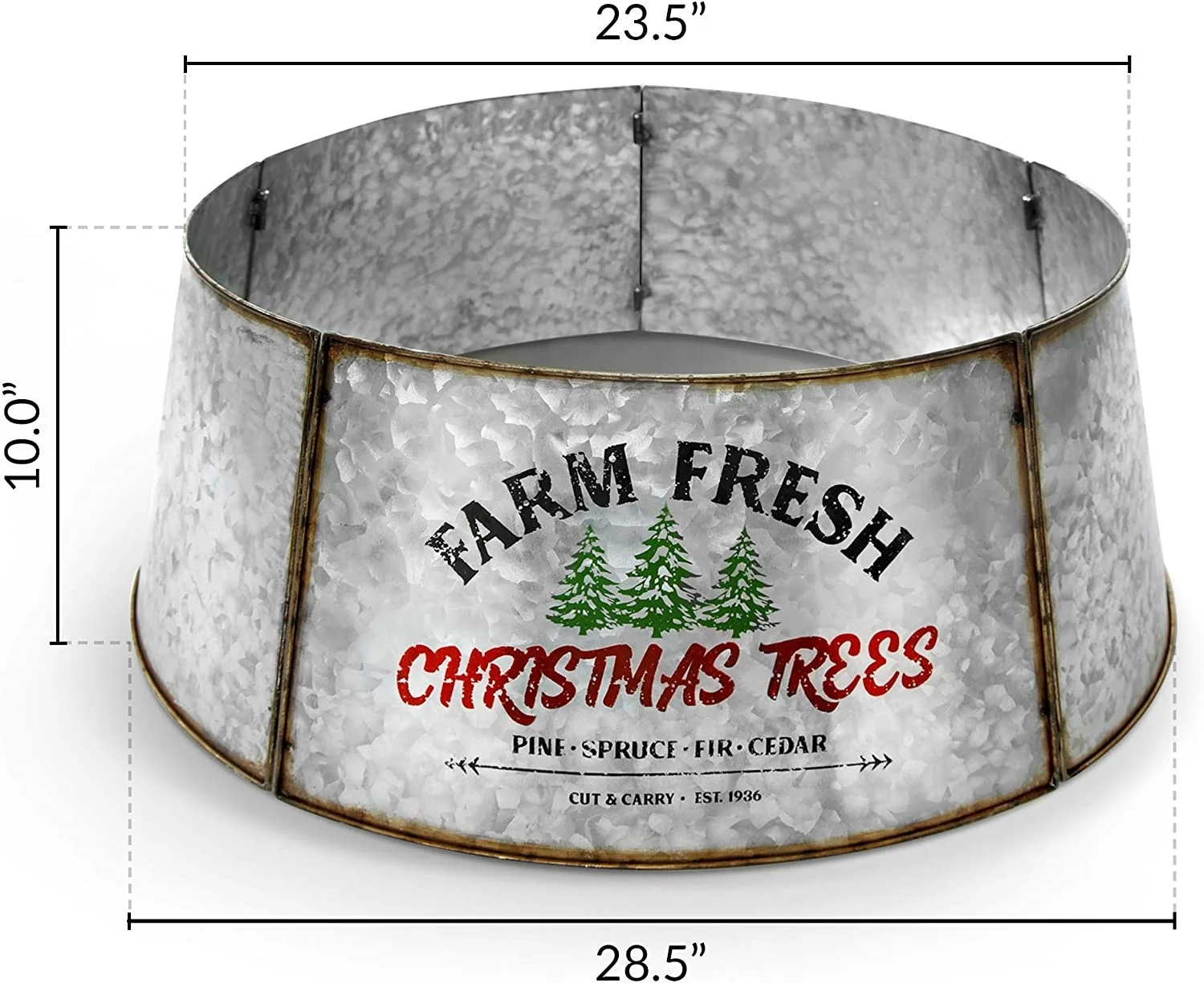 new metal iron galvanized other Christmas adjustable tree collar decoration