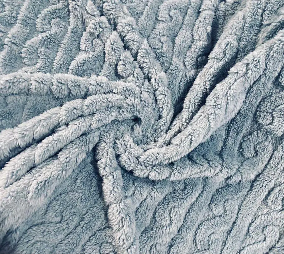 Factory Wholesale 100% Polyester 310gsm Weft Knitted Coral Fleece Jacquard Shu Velveteen Plush Fabric