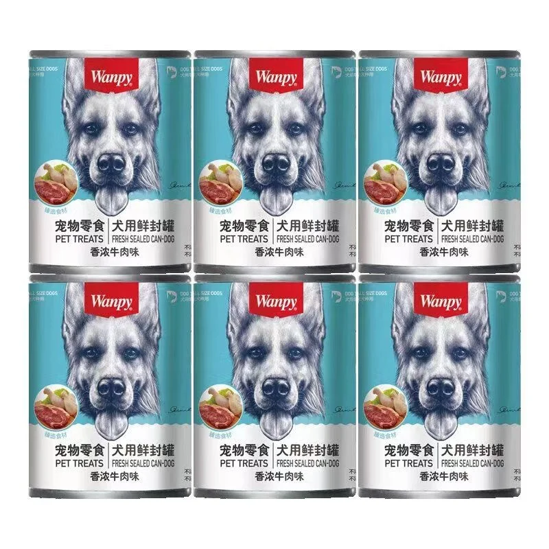Wanpy Various Flavor 375g  Nutrition Supplement Canned Dog Food Treats Premium Quality Dog Can Food