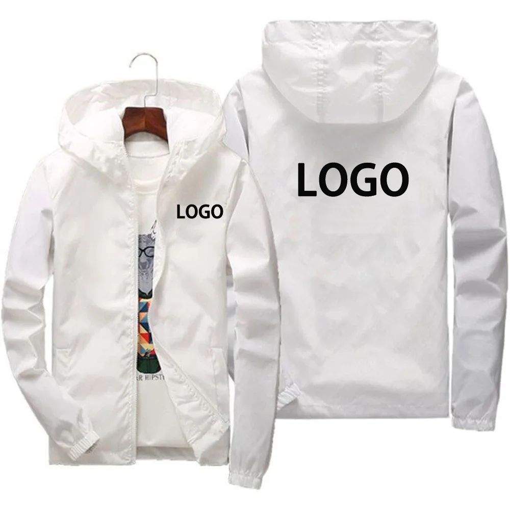 OEM Customized Logo Factory Wholesale Jacket Custom Windbreaker Clothing Black Casual Plain Waterproof Windbreaker Casual Jacket