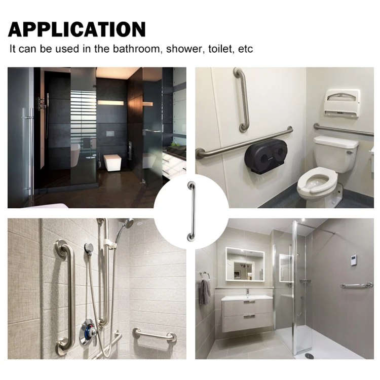 Wall Mount Bathroom Balance Handle Bar Safety Shower Handrail Grab Rail 304 Stainless Steel Handicap Grab Bars