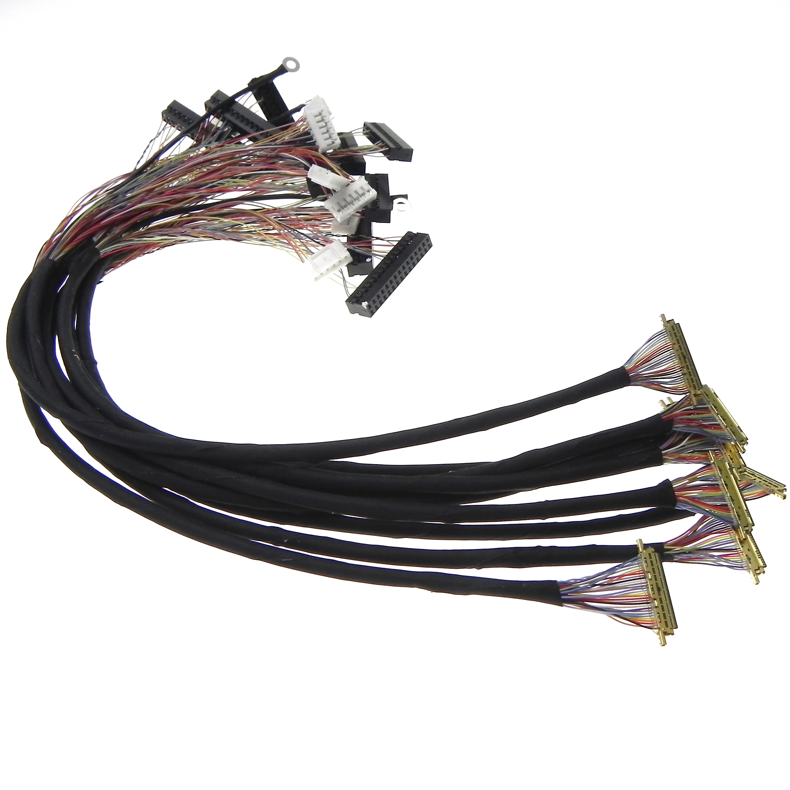 Display Cable I-PEX 20345-040T-02 To Molex 5011893010 and JST PHR-7 and PHR-12 Connector LVDS Cable Assembly