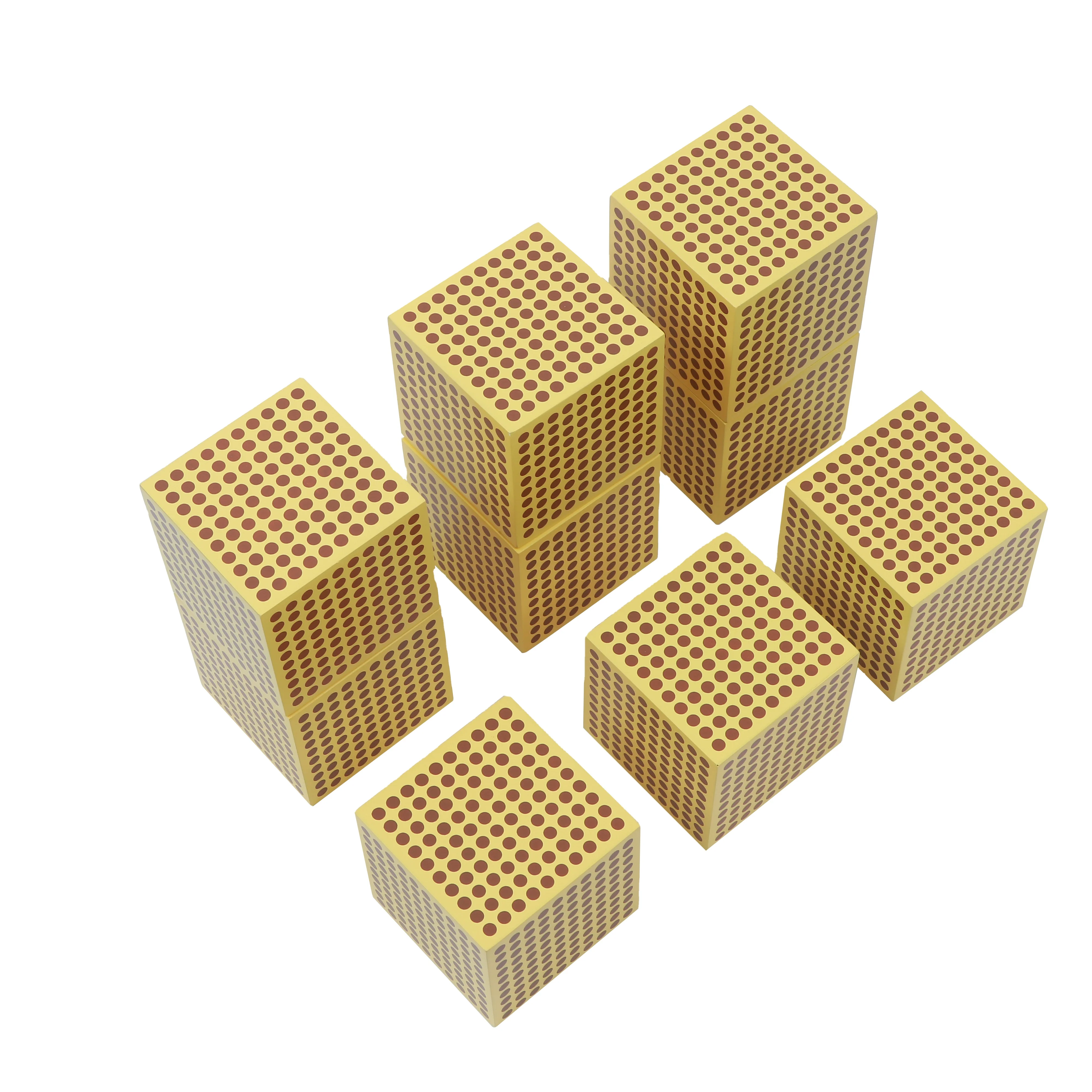 Высококачественные Обучающие деревянные игрушки Монтессори 9 деревянных тысяч кубов