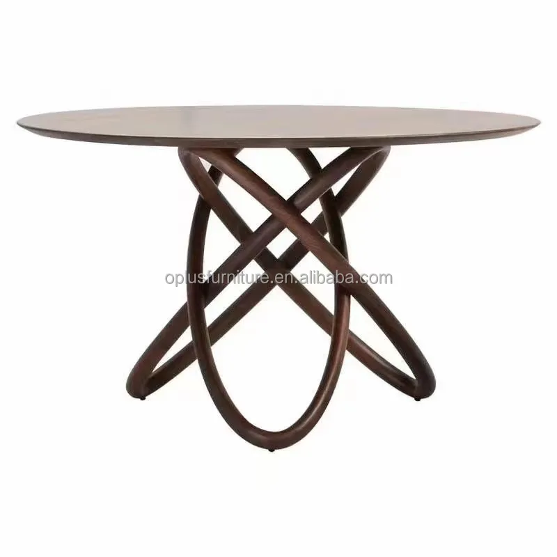 Hot Modern Factory Direct Mid-Century Dining Room Cross -X base Solid Ash Wood Round Dining Table