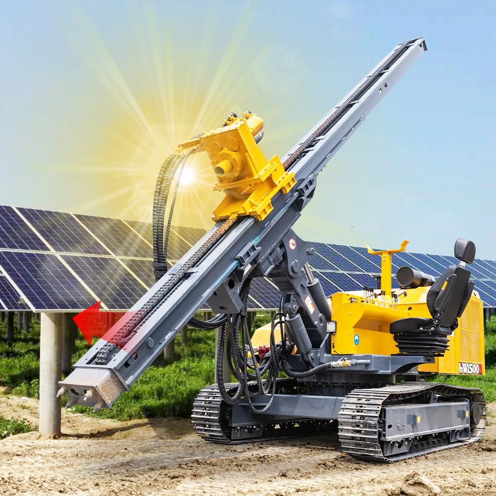 High Efficiency 360 Degree Hydraulic Photovoltaic Pile Drilling Machines Solar Driver for Projects