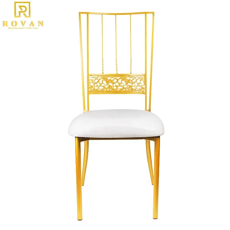 Wholesale price modern design flower back wedding gold party chiavari chairs metal Chair for events