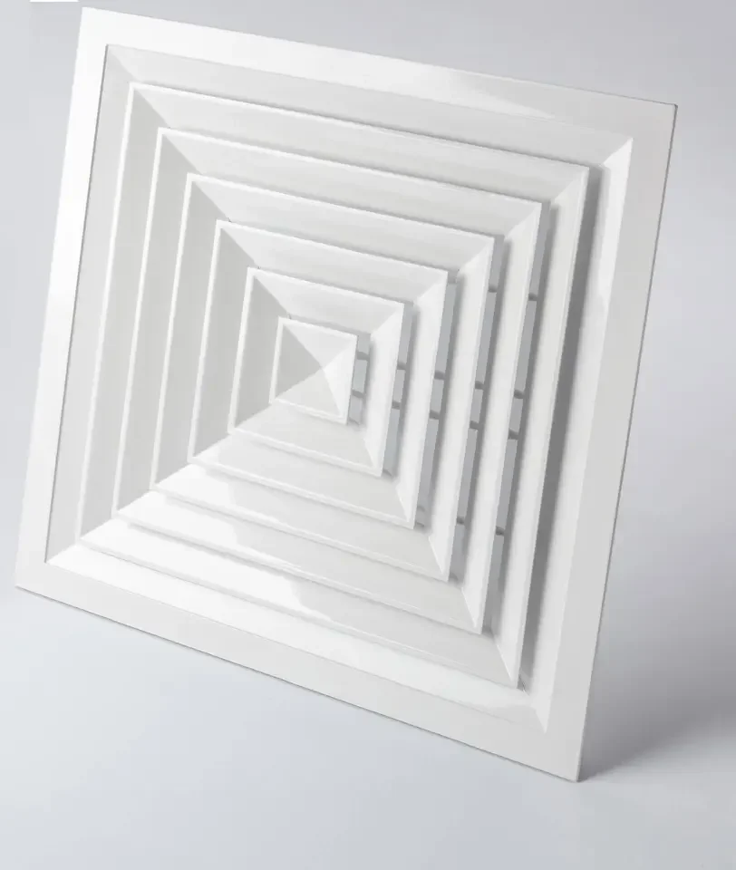 Aluminium Alloy Material Building Aluminum Louvers Grille HVAC 4-ways Square Diffuser