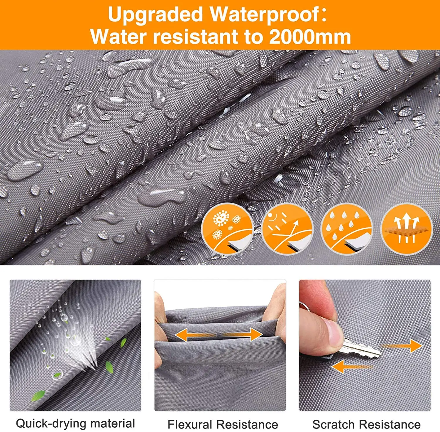 Heavy Duty 300D Top Windproof Travel Trailer Cover for RV Motorhome luxury  Camper Covers, Tongue Jack Cover, 37 ft