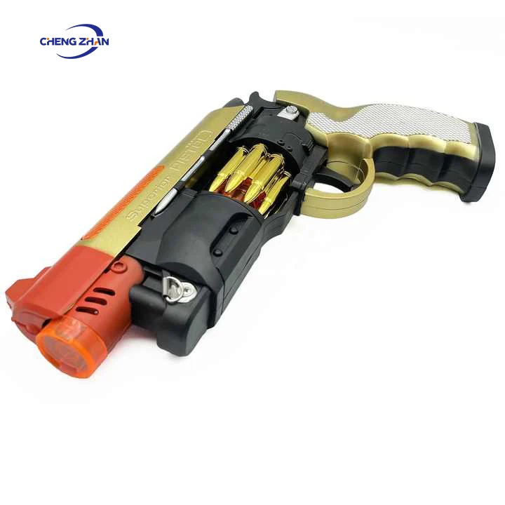 Light up Wholesale Toys Led Revolver Toy Gun With Sound Electronic Plastic Guns for Kids Gift