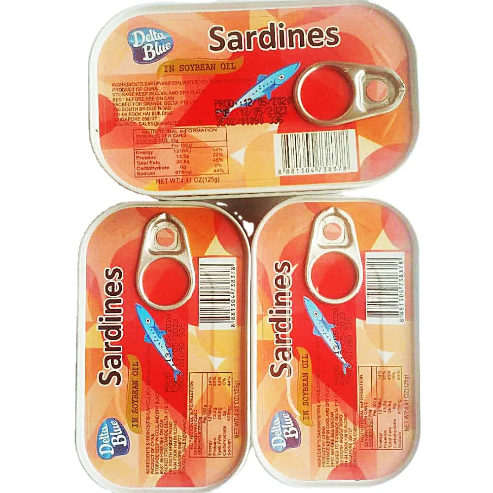 canned Sardines and canned mackerel in tomato sauce/Sardined In Vegetable Oil With OEM Brands supplier low price