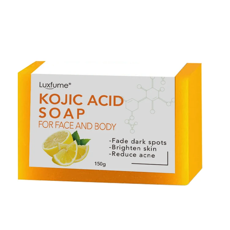 Lemon Turmeric Kojic Acid Soap Dark Black Skin Lightening Dark Spot Remover Soap Bars