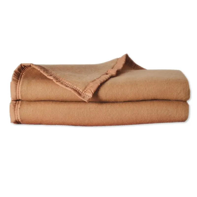 Custom High Quality Luxury Color Knitted Throw Blankets Soft Warm Camel Cashmere Wool Blanket For Winter