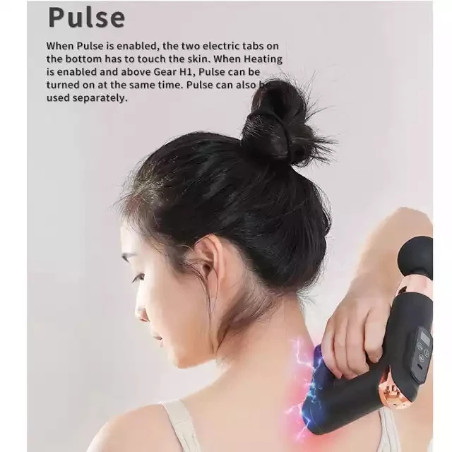 3 in 1 Heating & Tens & Muscle Vibration Sports Deep Tissue Muscle Fascia Percussion Ems Therapy Powerful Heating Massage Gun
