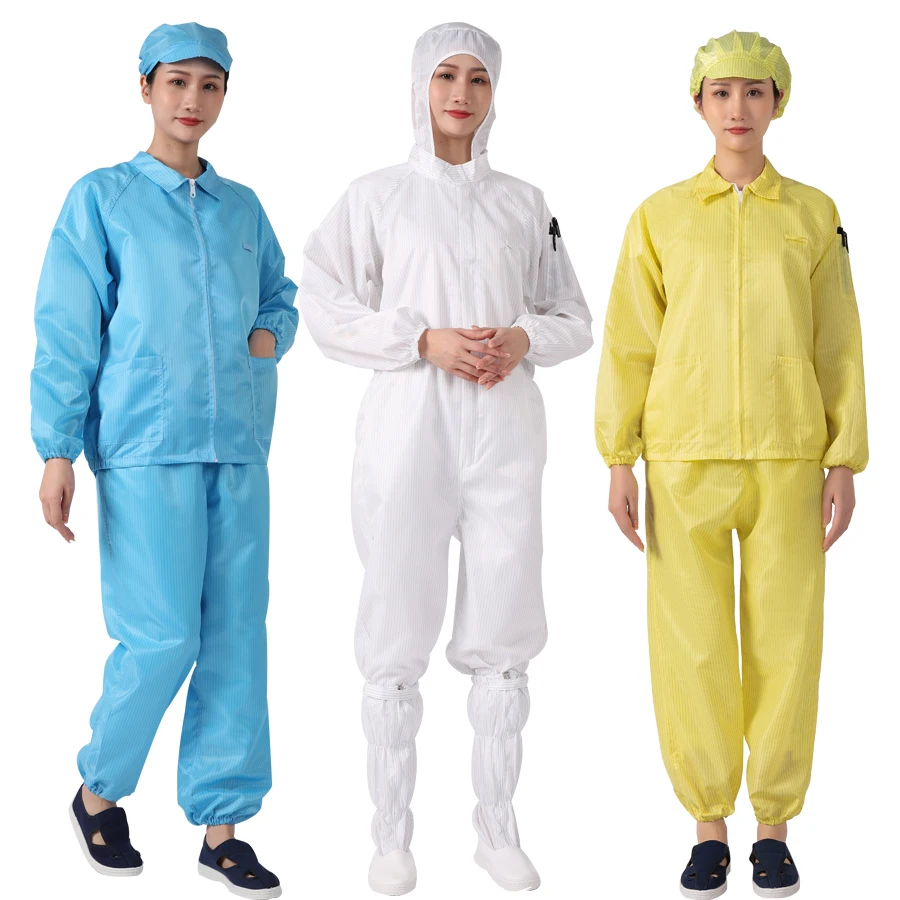 Esd Coveralls Anti-static Clothing Cleanroom Suit Garment for Custom Logo & Plus Size