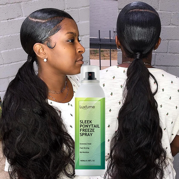 Private Label Ponytail Freeze Spray Strong Hold Styling Aerosol Hair Holding Spray For Ponytails