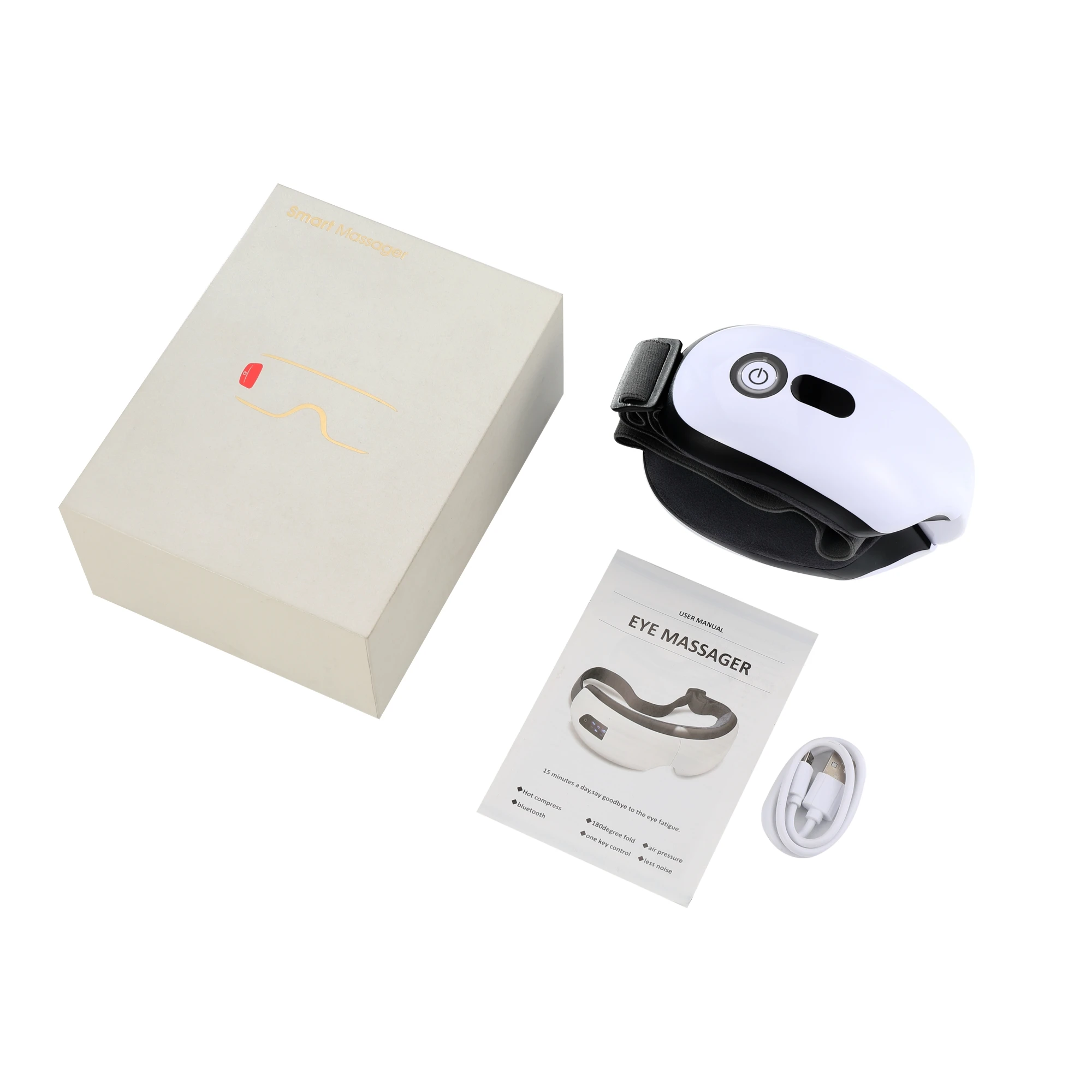 Hot Sell Smart Relief Electric Pulse Massager Instrument Foldable Electric Eye Massager With Heat Compression