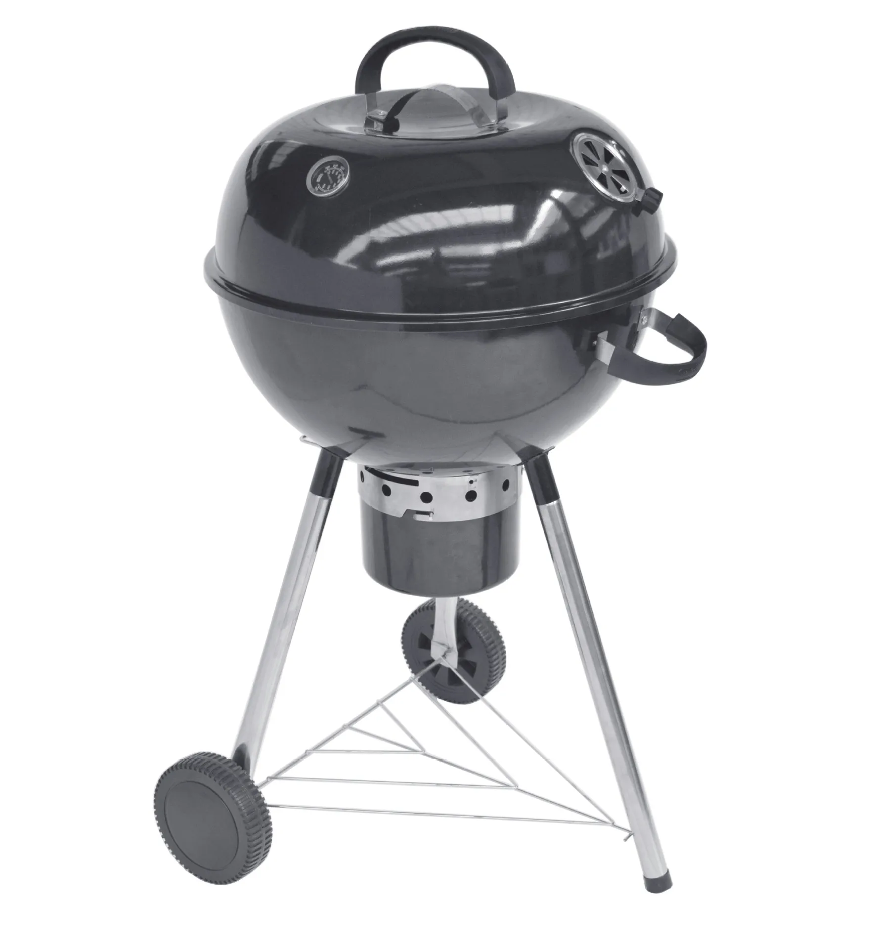 Rotisserie with wheels enamel grill  BBQ hand drawn enamel grill charcoal grill