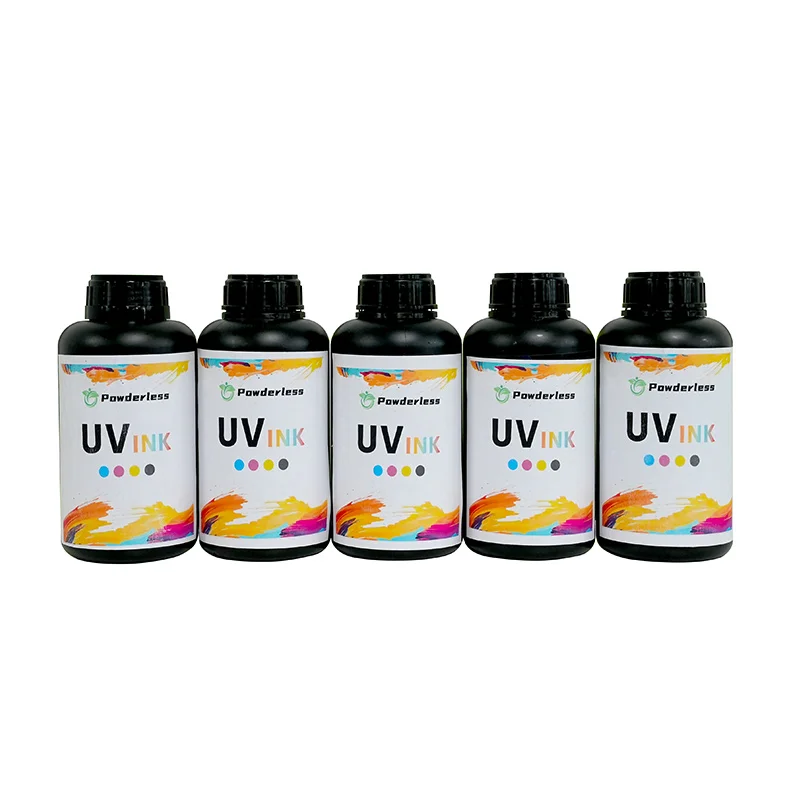 Powderless UV DTF ink for i3200 3D LED Varnish UV Flatbed Inkjet Printing Machine