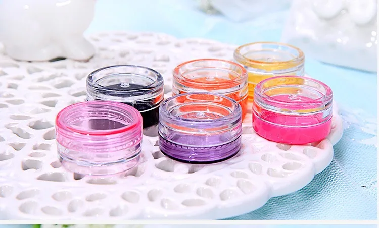 
3g 5g colorful Plastic PS cream jar ,Small capacity powder jar, eye shadow/cream jar 