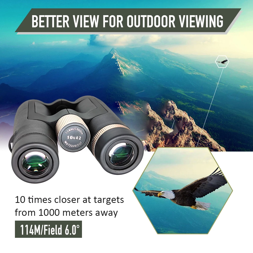 10x42 Waterproof 8x42 Telescopio Top Rated Binoculars For Bird Watching