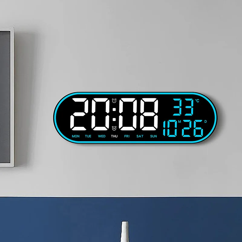 Modern Designer 3D LED Alarm Clock Multifunction Digital Desktop Table Clock with Temperature Calendar for Gift