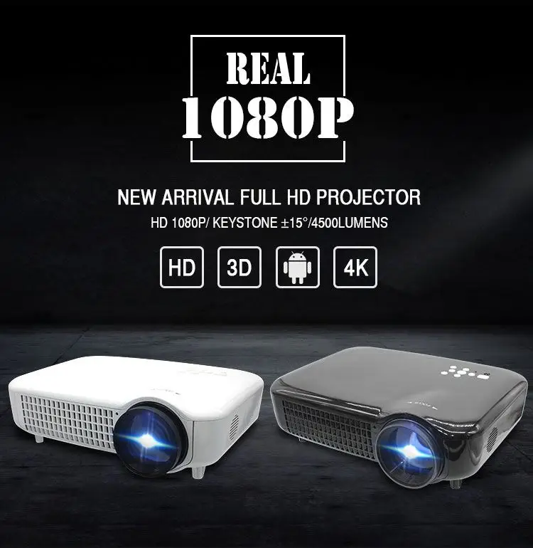 Новый проектор HD 4K домашний Умный домашний кинотеатр Wi-Fi беспроводной HD 1080p портативный проектор 4k короткое расстояние 7000 люмен