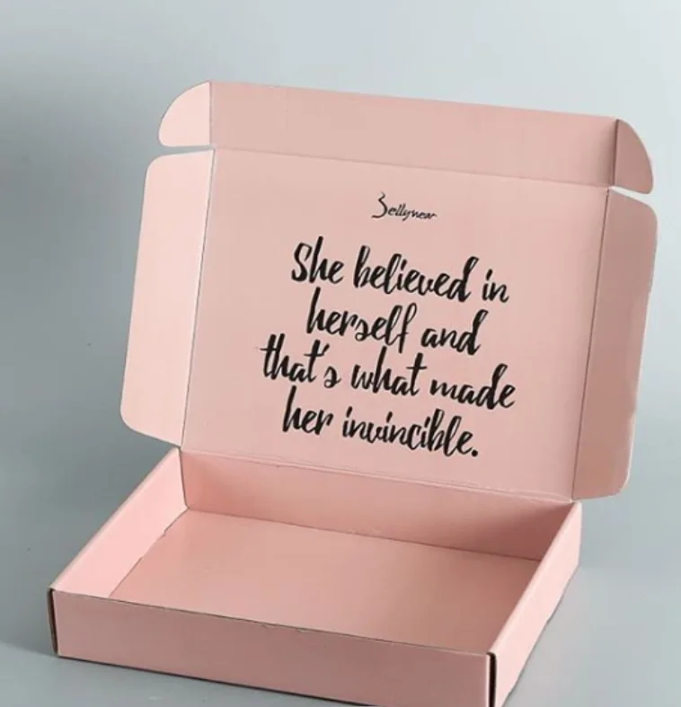 Printing Flat Pack Folding Kraft Packaging Corrugated Custom Die Cut Mail Shipping Box With Logo