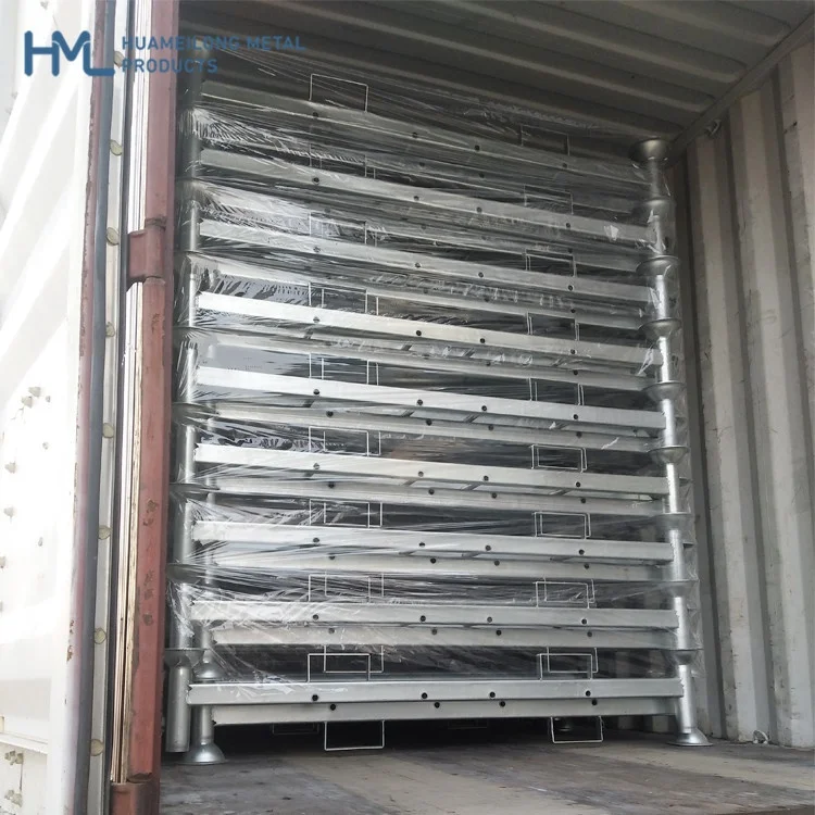 Heavy duty warehouse detachable stacking metal steel post pallet manurack for cold storage