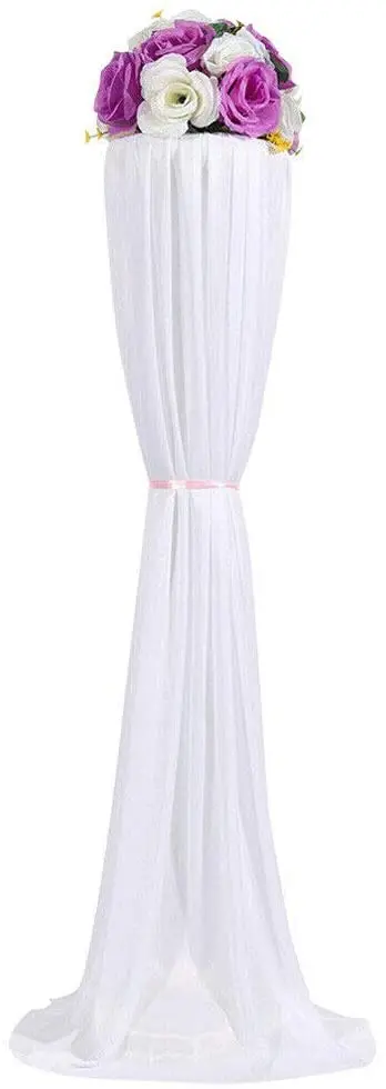 Silk Pillar Column Stand Set 5Pcs Artificial Flower Column Display Wedding Centerpiece Plastic Road Lead Flower Stand