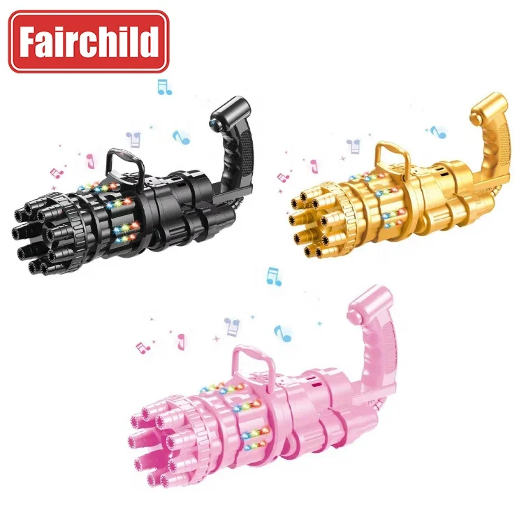 2024 Hot Sale Toys Summer Park Gift Black Electric Soap Bubble Machine Gatling Gun Bubble Toys